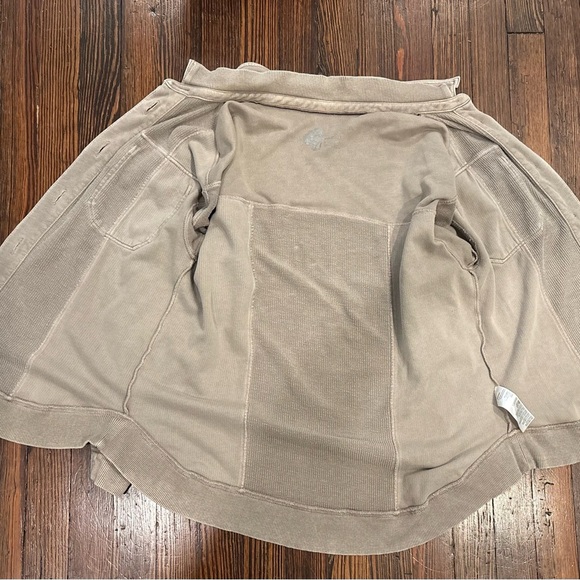 Pilcro Anthropologie Beige Relaxed Boho Button Down Shacket Sz Sm Rn#66170 - Picture 8 of 12